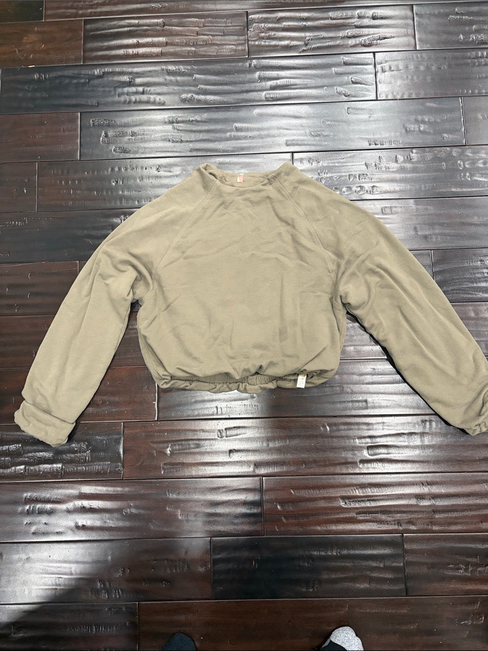 FP Movement by Free People Olive Green Cropped Fleece Pullover